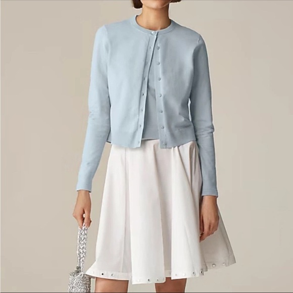 J. Crew Sweaters - J.‎ Crew New Jackie cardigan in premium ultra-fine cotton blend XS Light Blue